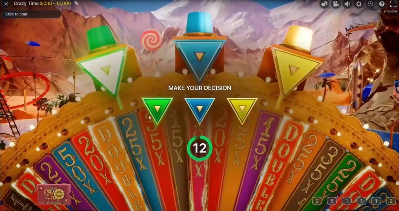 Bonus round Crazy Time — la ruota secondaria con jackpot DOUBLE e TRIPLE