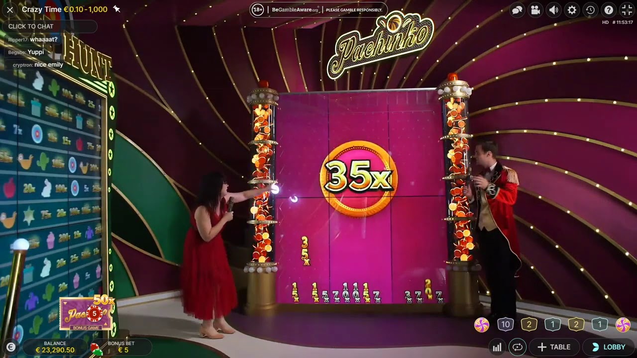 Bonus round Pachinko — pallina che cade tra i pioli rivelando un moltiplicatore